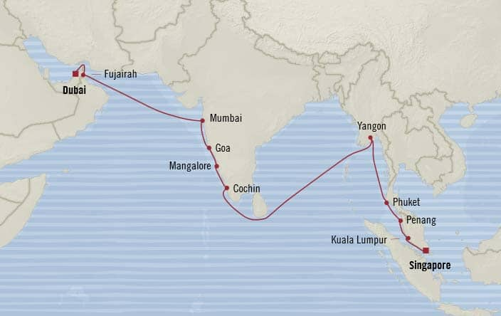 oceania cruise dubai to singapore